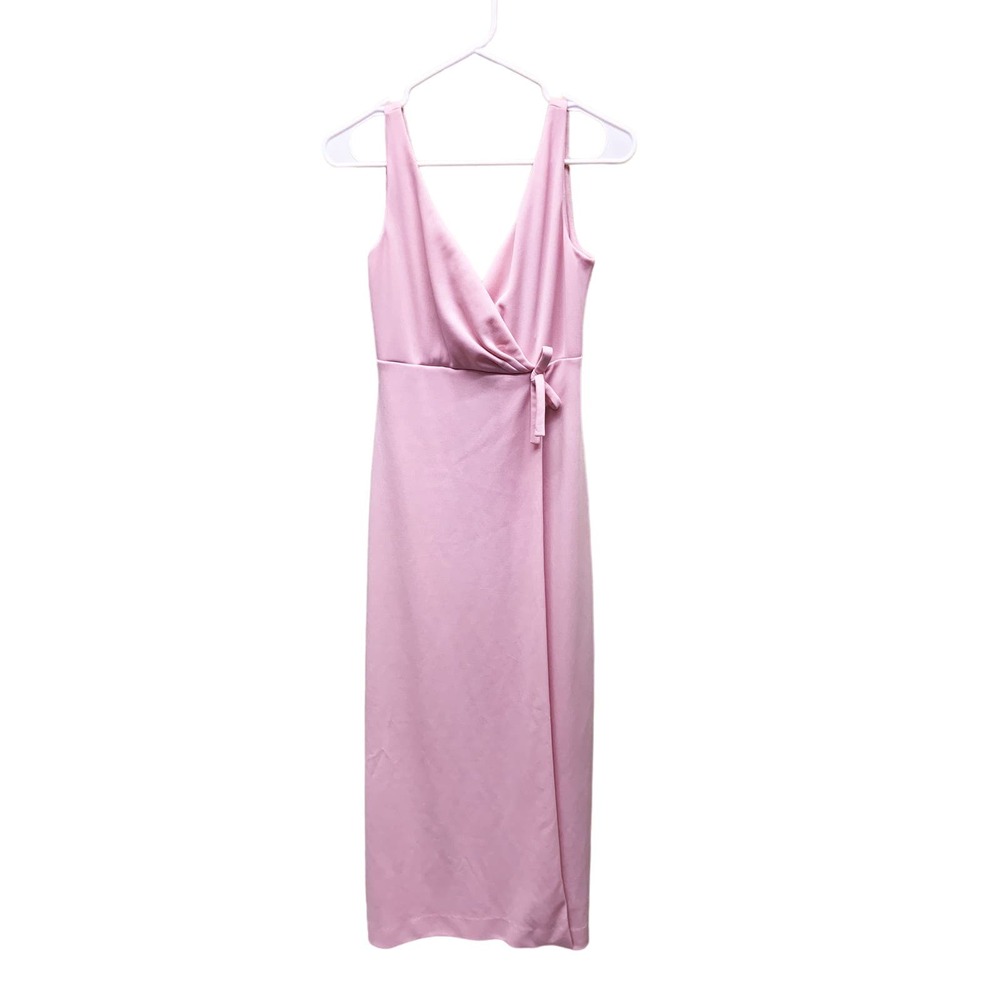 Vintage 1960s Pale Pink Butte Knit Vneck Gown S